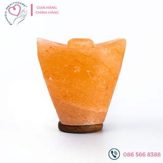 Đèn đá muối Himalaya hình thỏi vàng: Thanh lọc không khí, giữ ấm, làm đèn phong thuỷ, giảm căn thẳng mệt mỏi, ngủ ngon