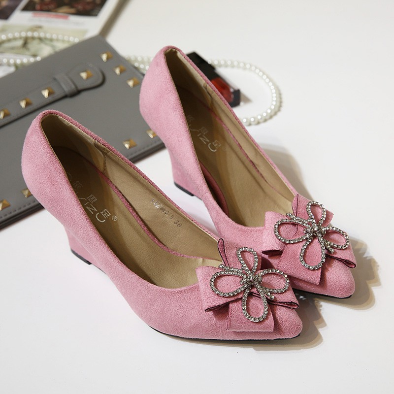 Giày đế xuồng nơ đá bền đẹp êm chân gót 5p và 8p size 33/40   100920