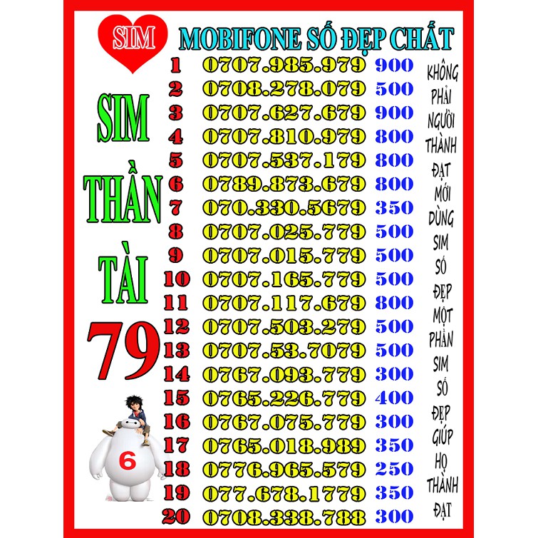 SIM MOBIFONE SỐ ĐẸP,DỄ NHỚ  ĐUÔI 79