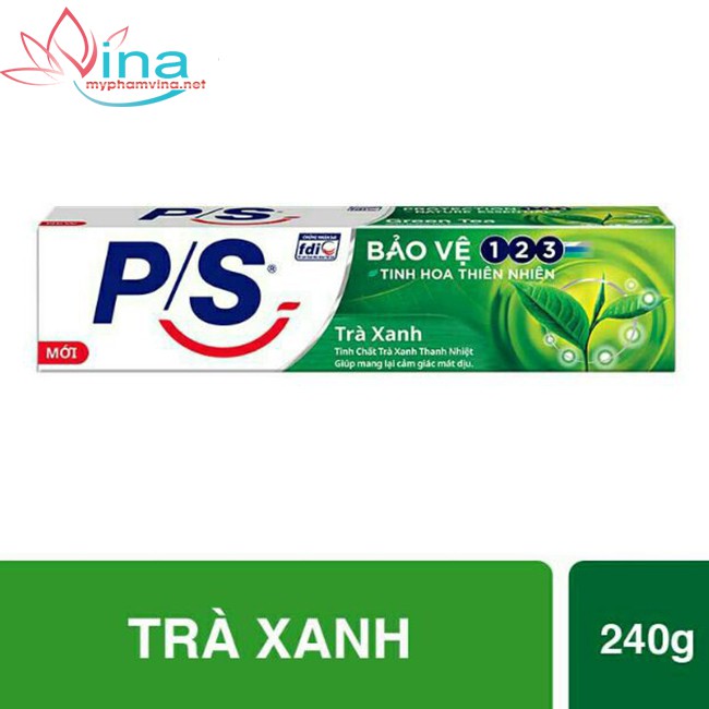 Kem đánh răng PS Bảo vệ 123 trà xanh tinh hoa thiên nhiên 240gr