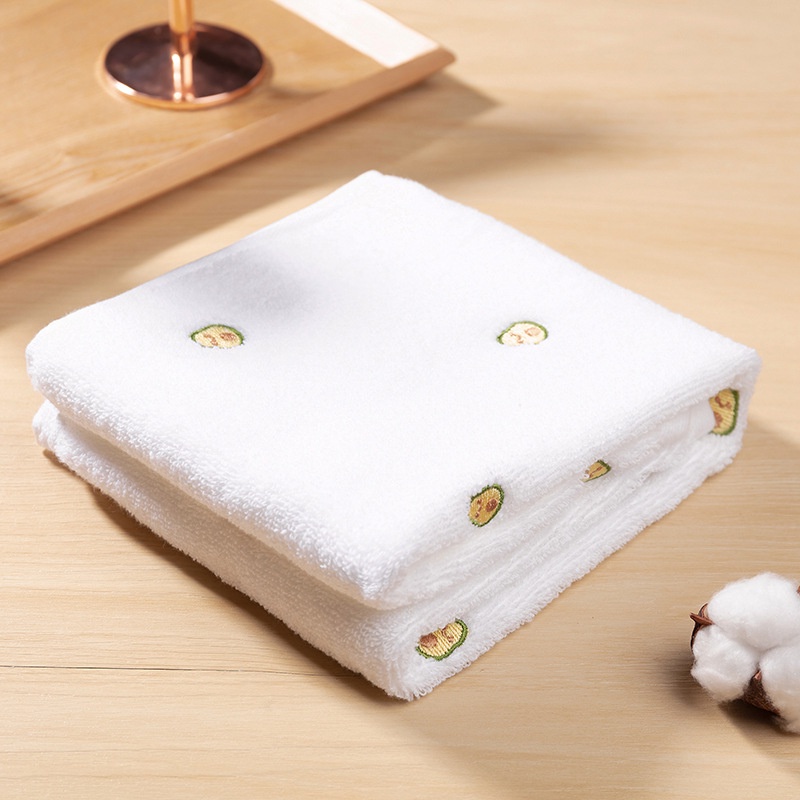 Khăn tắm, khăn mặt vải bông mềm mại thêu quả bơ cho gia đình HolaKids Decor