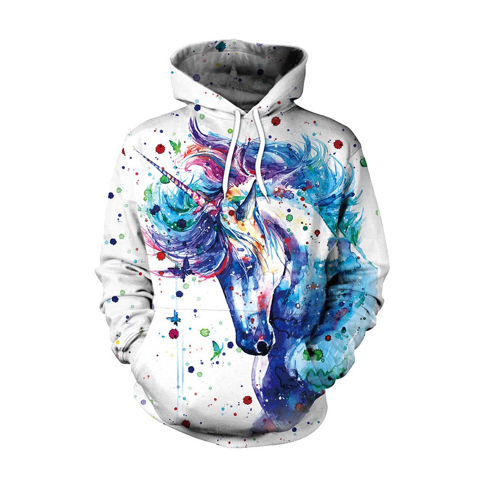 Áo hoodie in hình kỳ lân 3D hóa trang Halloween cho nam nữ