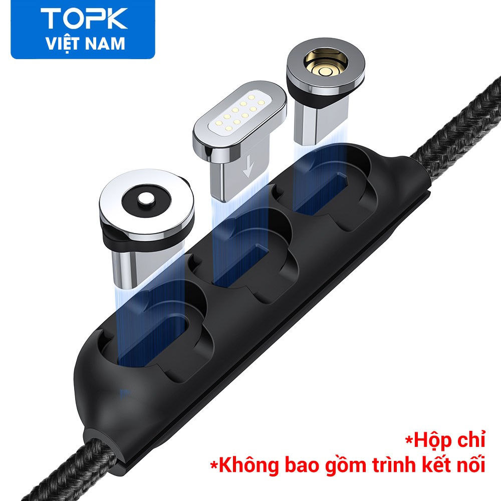 Set 1/5/10 Phụ Kiện Đựng Đầu Cắm Nam Châm Dạng Kẹp Dành Cho Đầu Micro USB Type C TOPK L34 | BigBuy360 - bigbuy360.vn