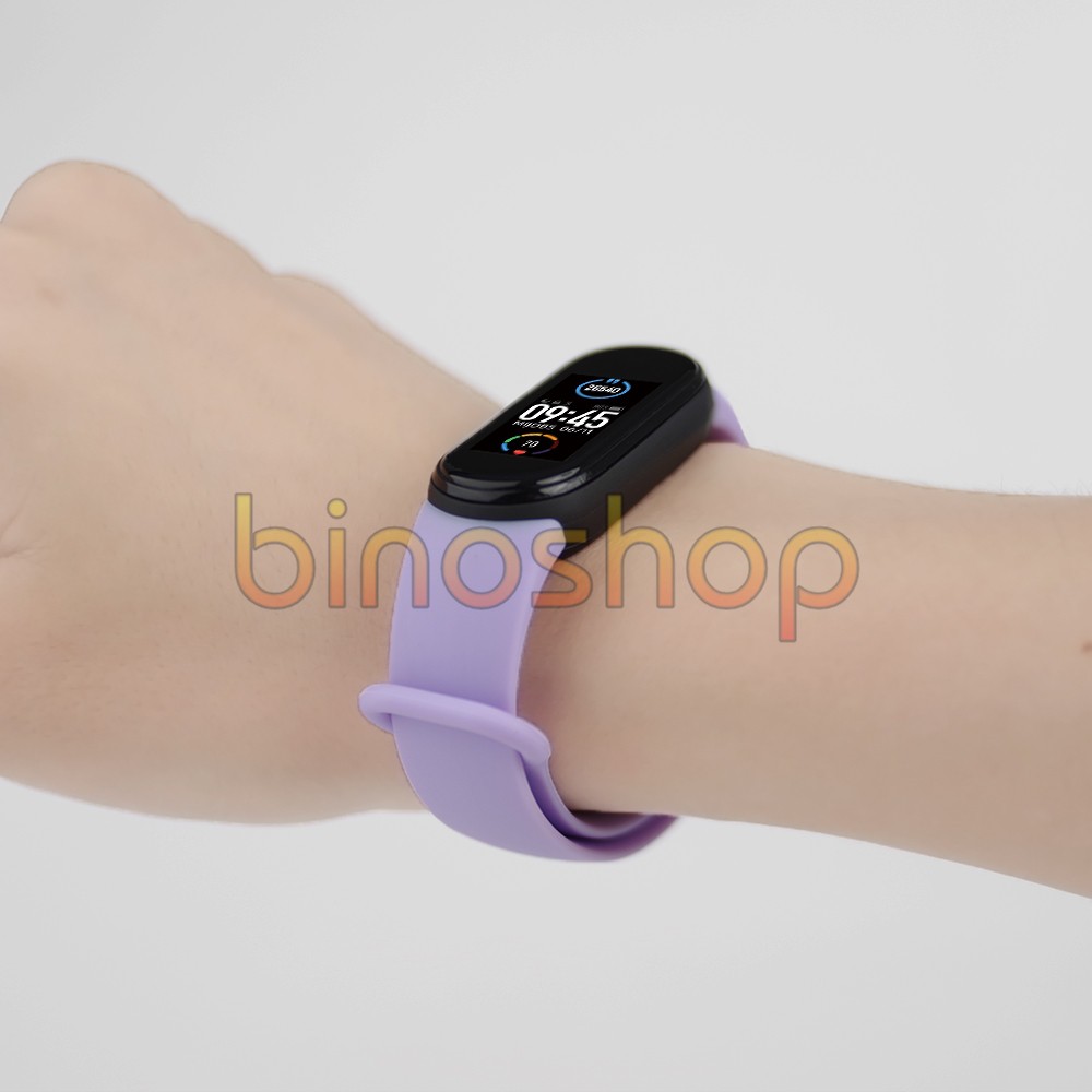 Dây đeo miband 6, miband 5 cao su viền đen Mi band 5 MIJOBS