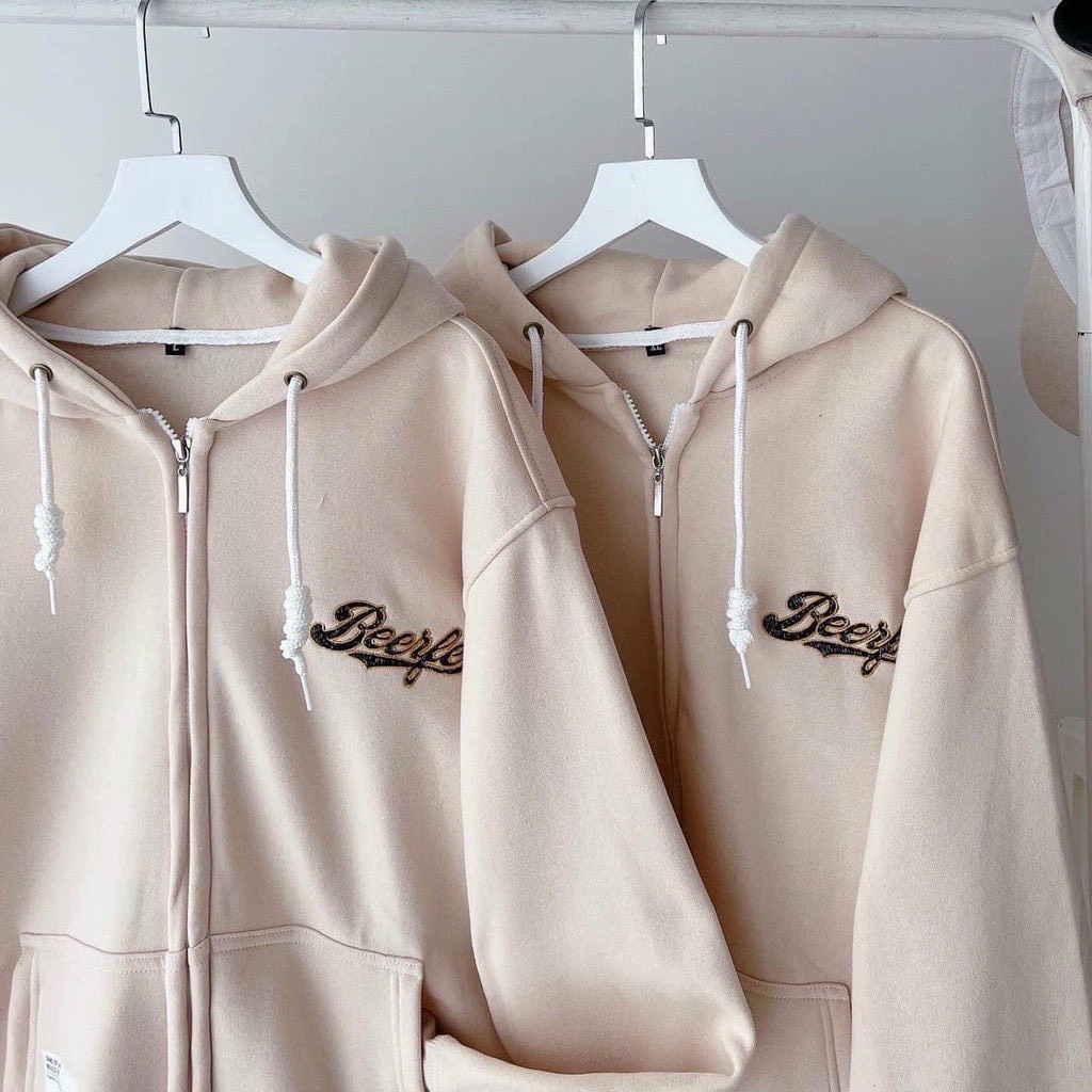 Áo Khoác Nỉ, Áo Hoodie Nón 2 Lớp Trùm Đầu Giữ Ấm Thêu Chữ Bee Cực Đẹp
