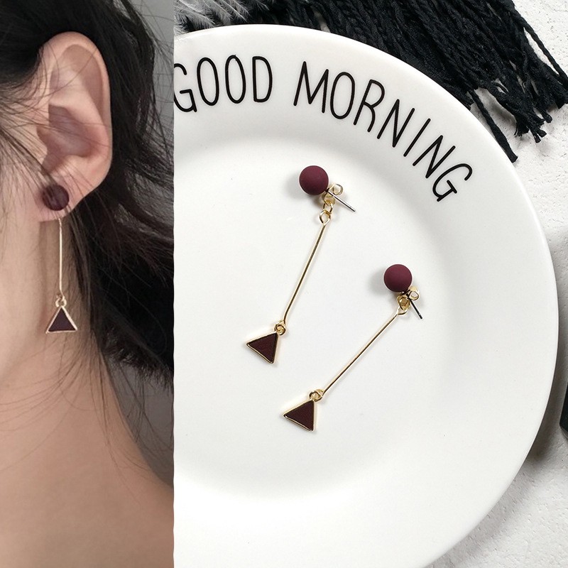 SUXI Khuyên tai hình tam giác đơn giản phong cách Hàn Quốc