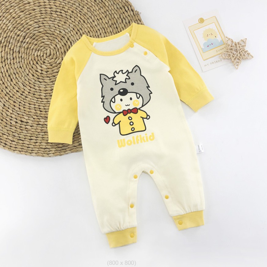 Bodysuit bé sơ sinh, áo sơ sinh cho bé từ 1 tháng đến 1 tuổi họa tiết khủng long chất liệu cotton 100% cao cấp  BD131