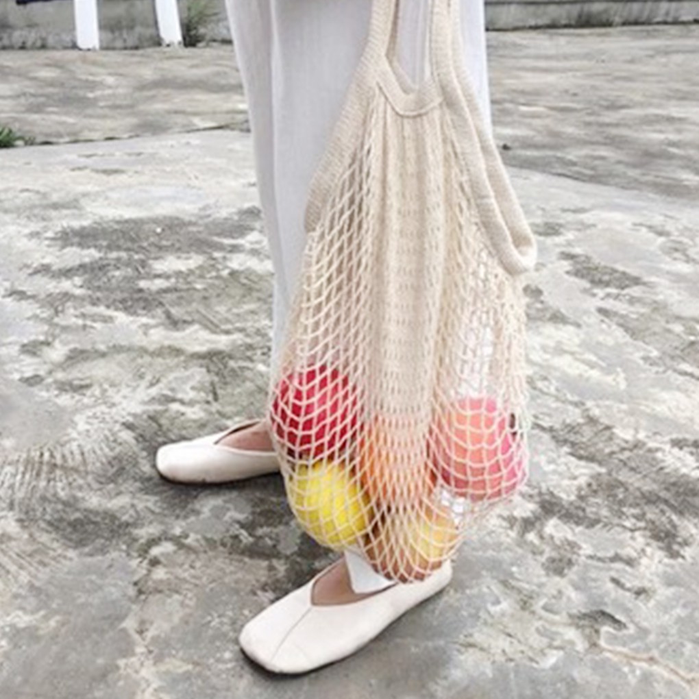 Mesh Bag String Shopping Bag Long Strap Handbag Reusable Fruit Storage Handbag Totes