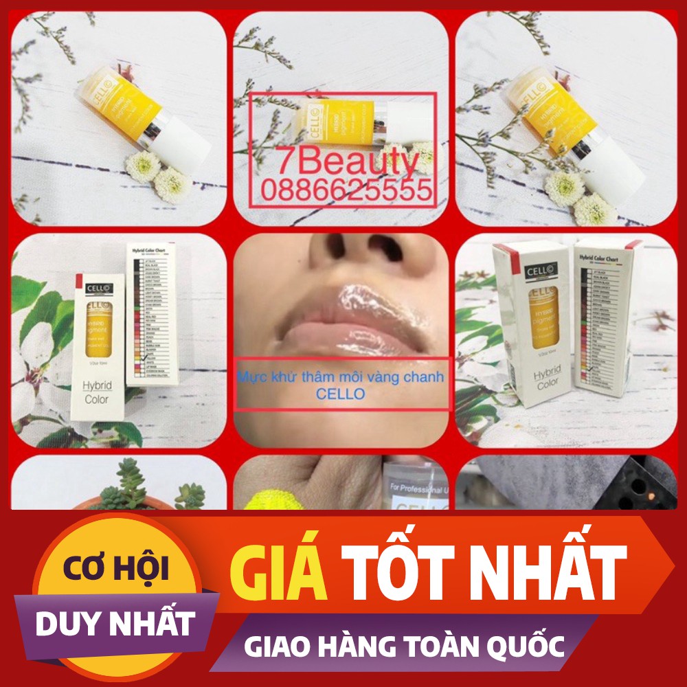 Mực Cello Vàng Chanh,Mực Vàng Chanh Khử Thâm Môi,Mựuc Phun xăm
