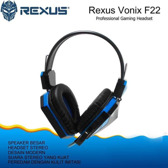 Tai Nghe Gaming Rexus F22 F 22 F-22 Màu Xanh Dương Giá Đỡ