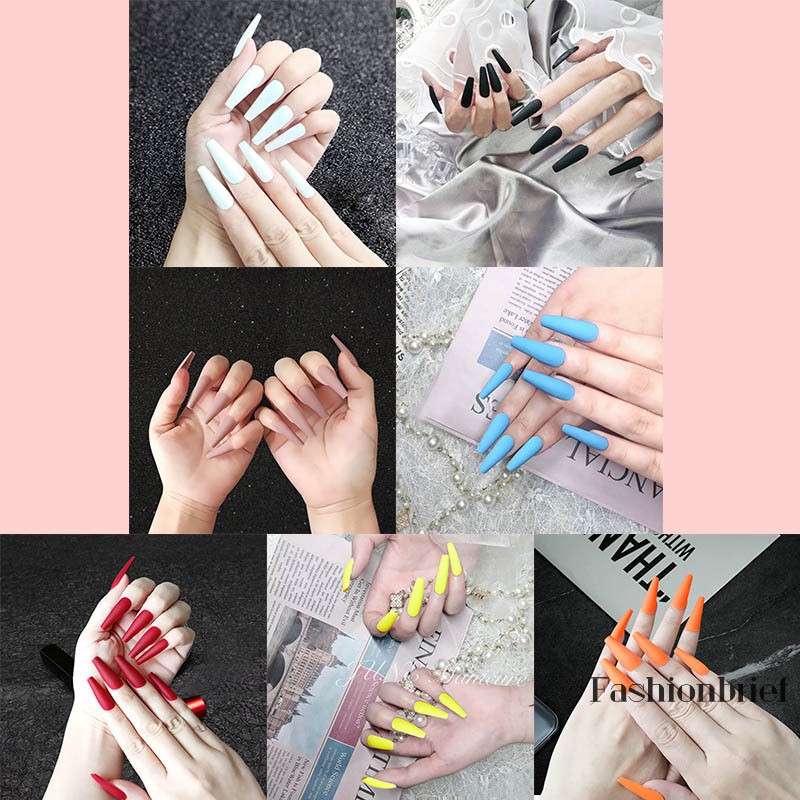Móng Tay Giả Màu Trơn Trang Trí Ấn Tượng