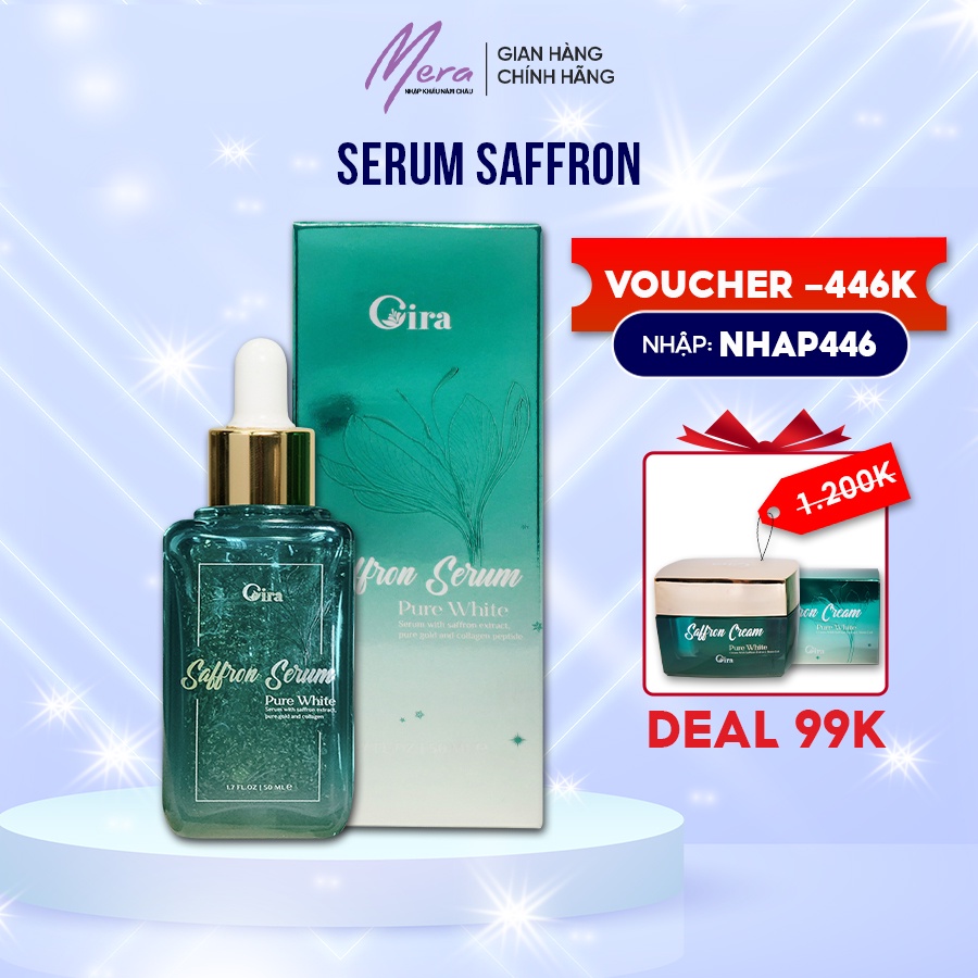 Cira Serum 50ML - dưỡng trắng chống lão hoá bằng tinh chất vàng 24k và chiết xuất Saffron