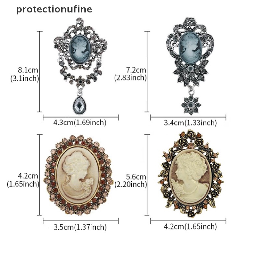 Ghim cài áo đính đá phong cách hoài cổ PR3VN