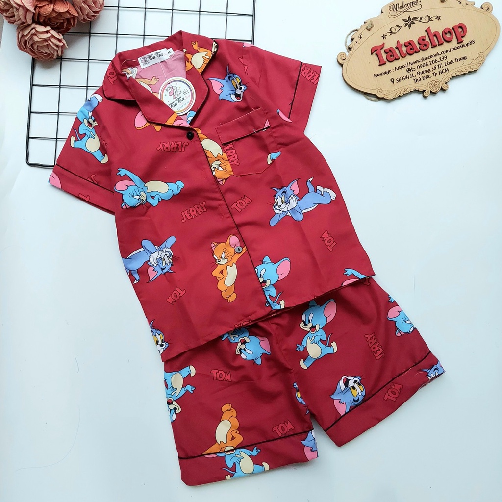 030 [11-45kg] Bộ pijama đùi bé trai - bộ pijama cộc tay cho bé trai bé gái vải kate thái cao cấp