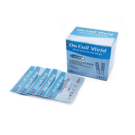 Hộp 25 que Que thử đường huyết On Call Vivid