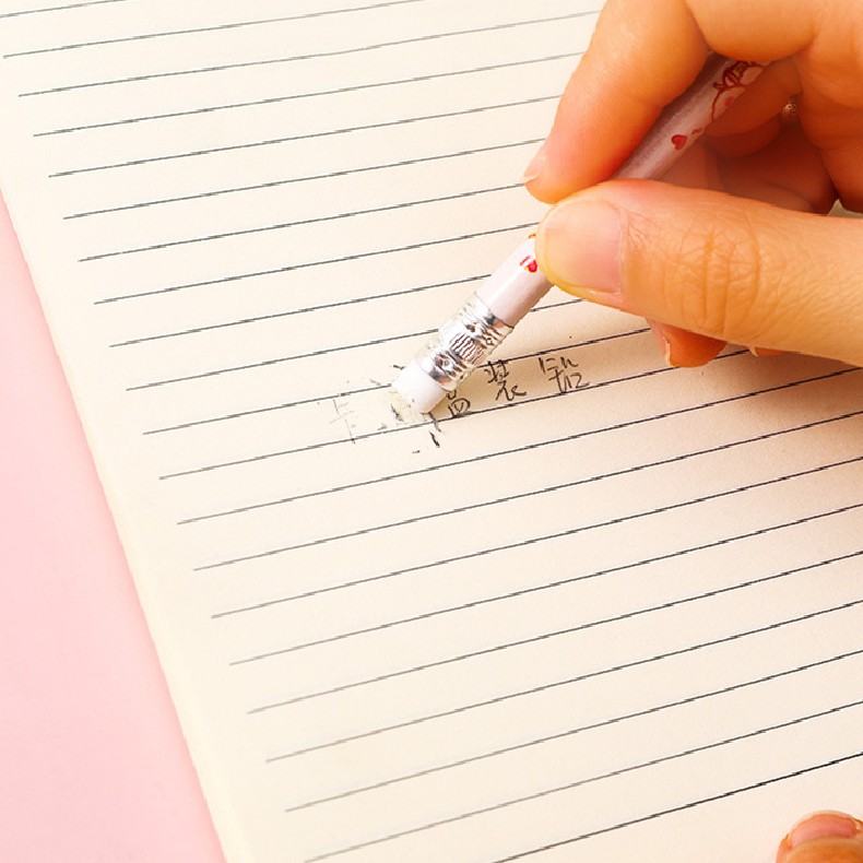 Set 10 bút chì Hb kèm gôm tẩy họa tiết hoạt hình dành cho học sinh