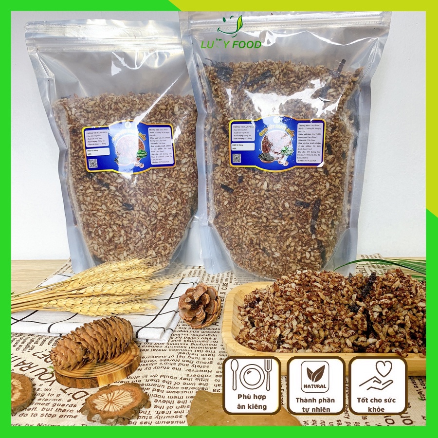 Gạo lứt rong biển túi zip 500g sấy thơm ngon giòn ăn liền hợp vị phù hợp cho người ăn kiêng ăn chay và tiểu đường