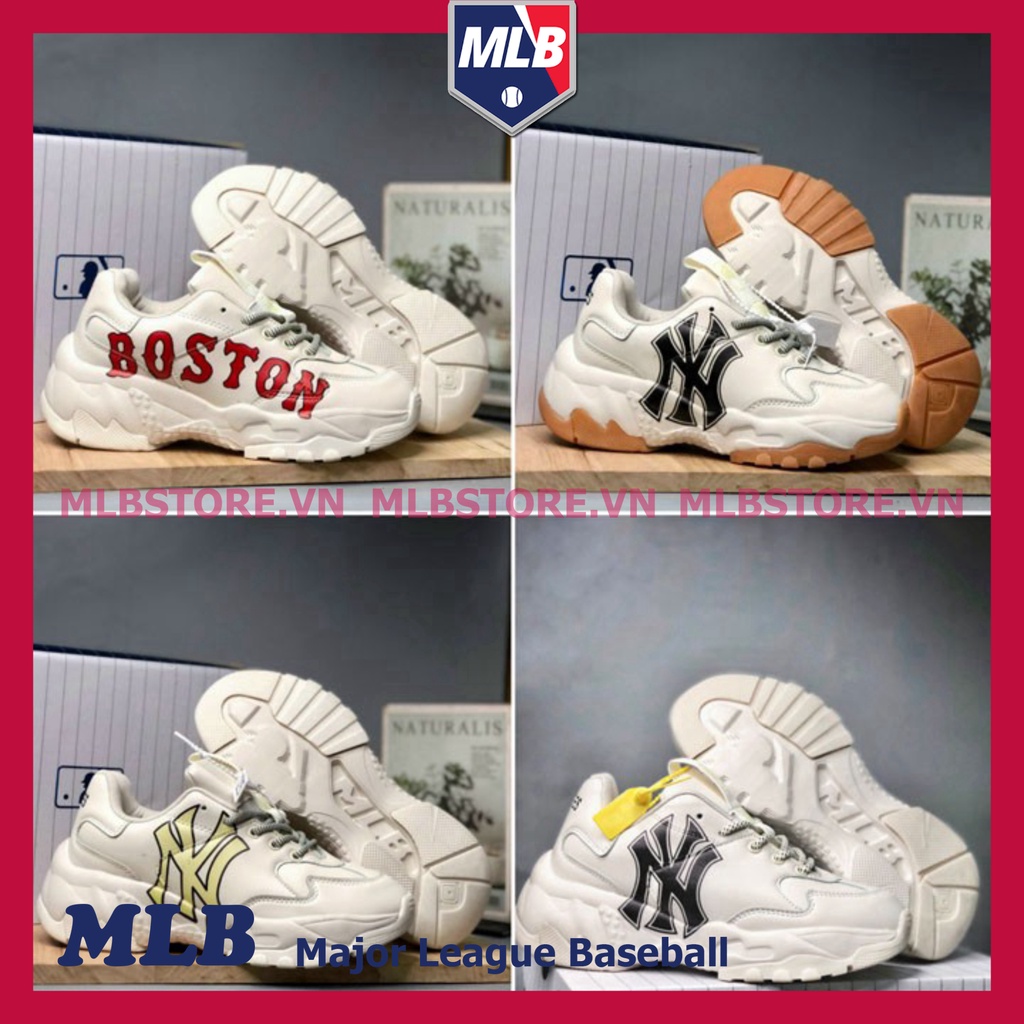 Giày MLB Nam Nữ, Giày Boston Nữ Sneaker Đế 2 Lớp Tăng Chiều Cao 4CM Hàng Đẹp Full Box