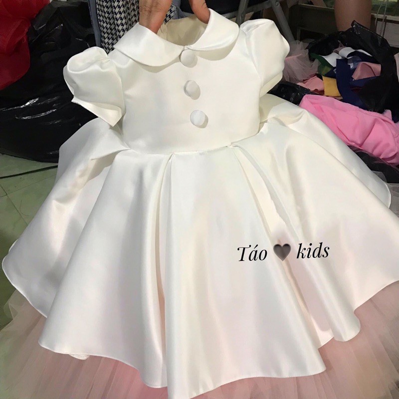 Váy tacta 3 Cúc nơ lưng cho bé gái