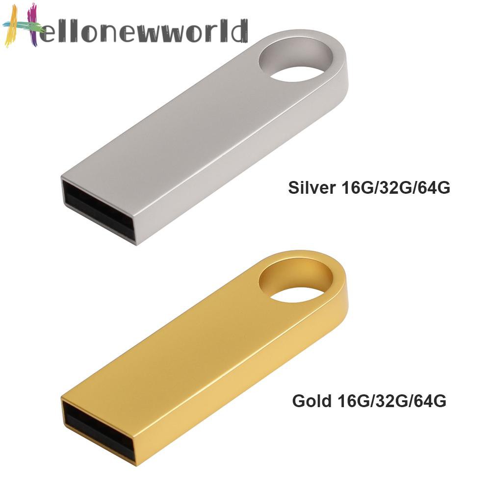 Hellonewworld Metal USB 2.0 Flash Drive 64GB 32GB 16GB High Speed USB Pen Thumb Drive