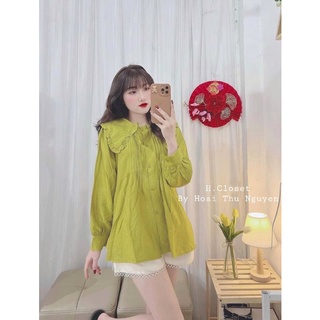 [GT001] Áo Sơmi Cổ Bèo Xếp Ly