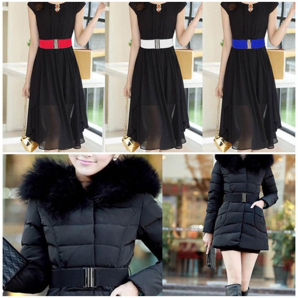 CLEVER Hot Waistband Women Elastic Wide Belts Silver Newest Waist Fashion Stretch Buckle Corset/Multicolor