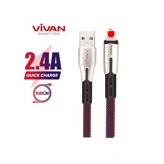 Cáp sạc nhanh vivan btk-l 2.4a 100cm cho thiết bị điện thoại thông dụng