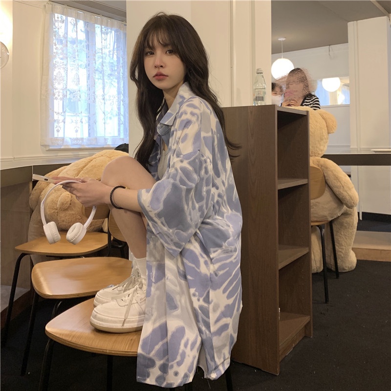 NRVP Áo Sơ Mi Dáng Rộng Thời Trang Hàn Quốc Cá Tính Cho Nữ