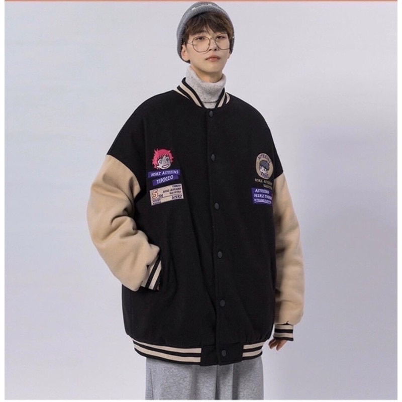 Áo khoác nỉ bông Boin store, Áo bomber from unisex cho cả nam và nữ _[HÌNH THẬT]