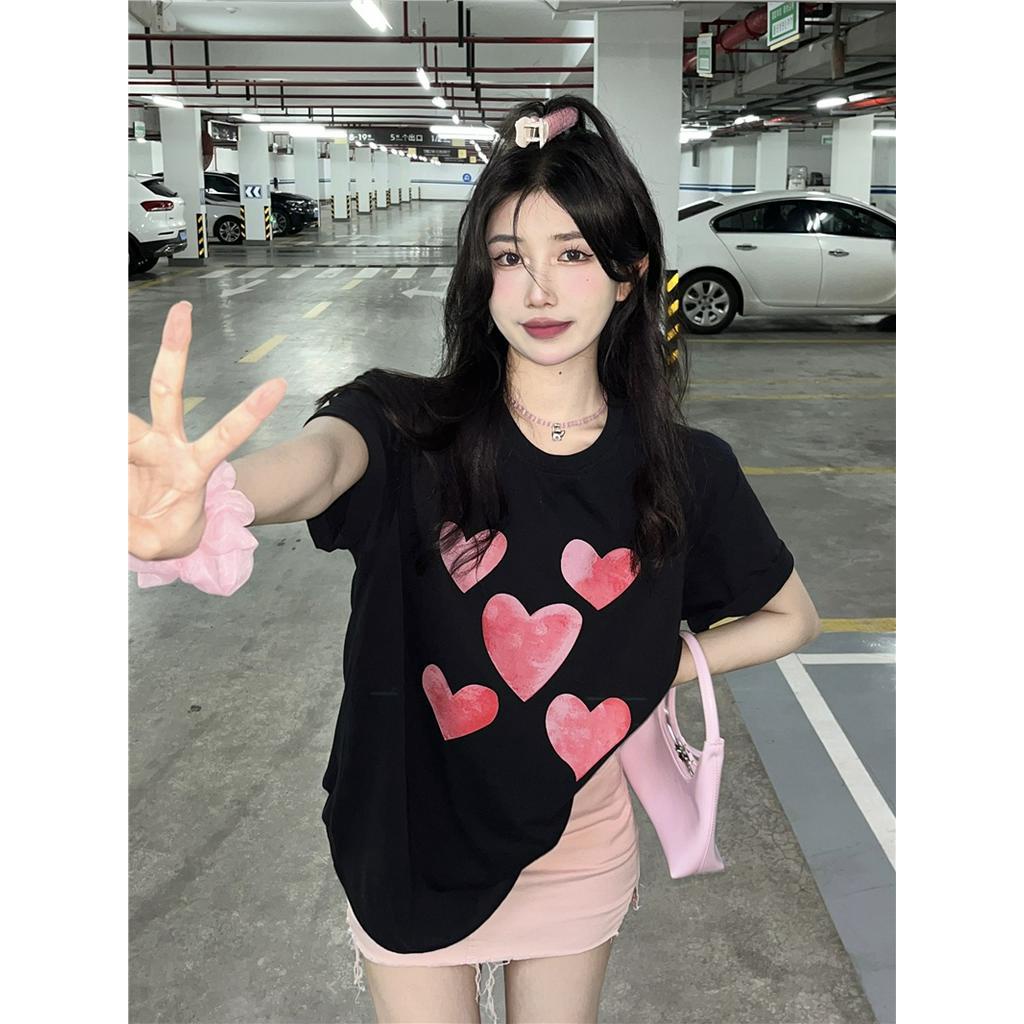 Áo Thun Cộc Tay In Hình Trái Tim 63528