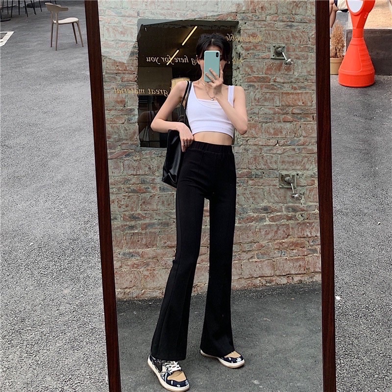 Quần Ống Loe Cạp Cao Dáng Dài, Quần Legging Ống Loe Siêu Tôn Dáng Zinstore94
