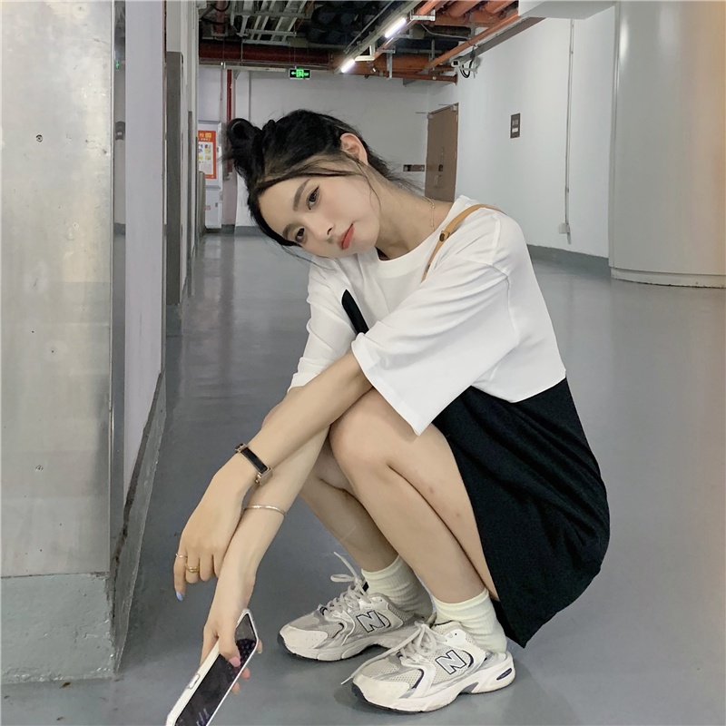 Đầm Tay Ngắn Cổ Tròn Thời Trang Sành Điệu Cho Nữ