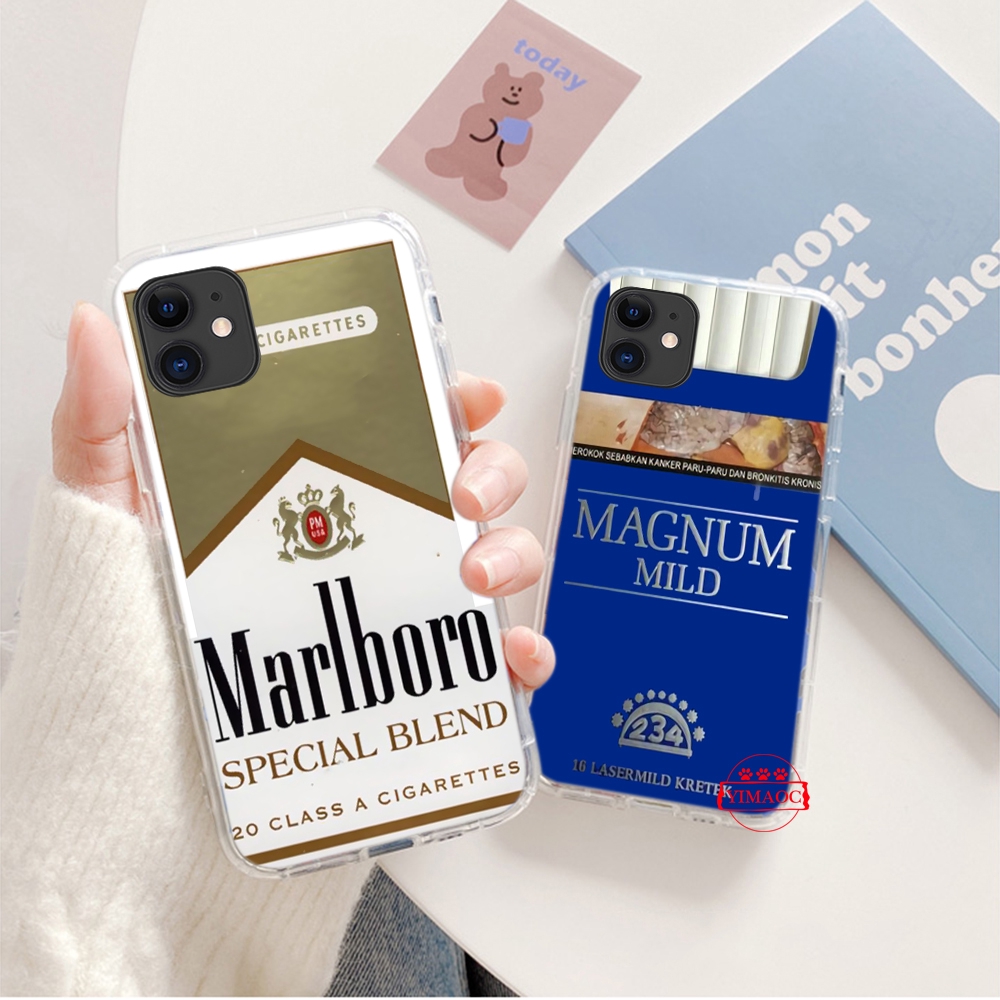 Ốp điện thoại TPU mềm trong suốt hình thuốc lá Marlboro cho IPHONE XS MAX XR X 11 PRO 7 8 6 6S PLUS 205C