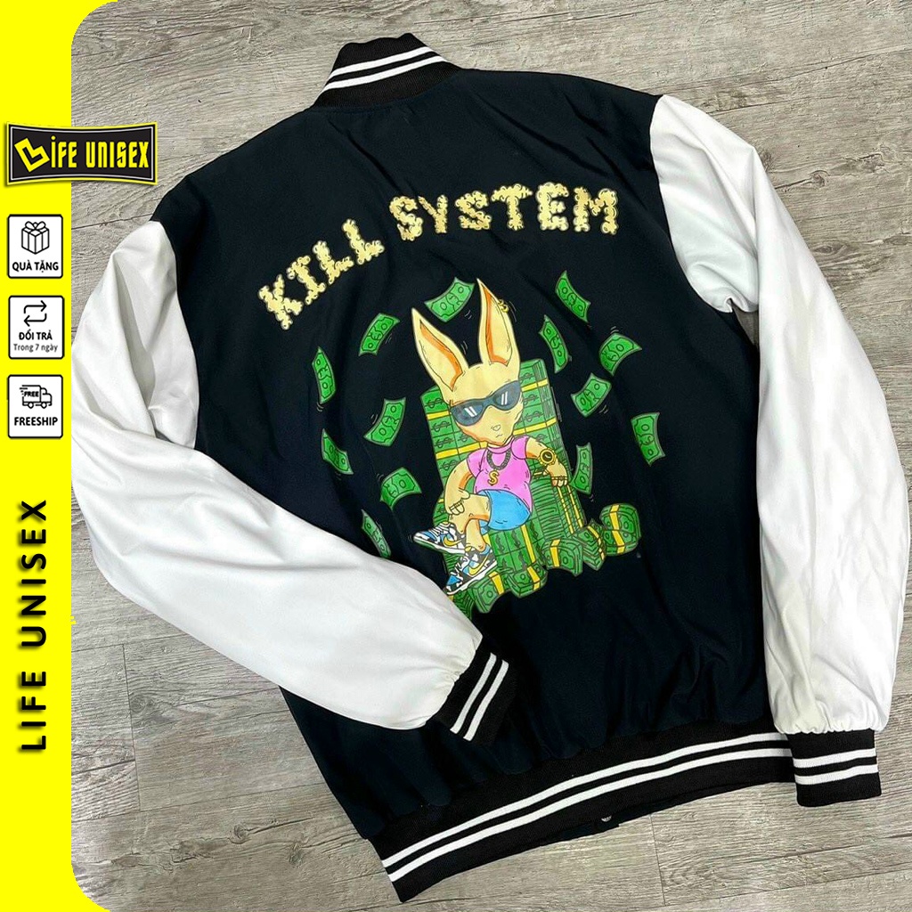 Áo Khoác Dù Nam Nữ 2 Lớp bomber K.LL SY.STEM Unisex Mặc Cặp Form Rộng, Áo Khoác Gió Bomber Chống Nắng Ulzzang