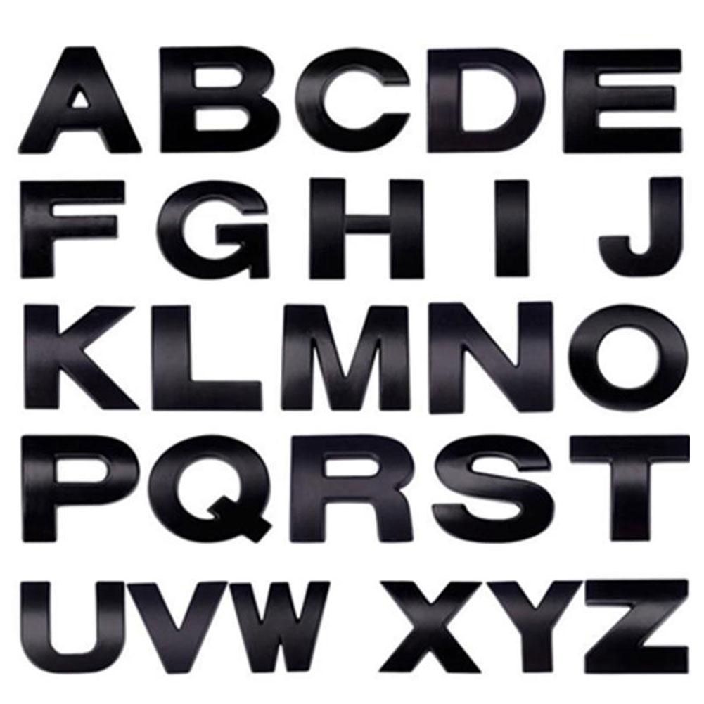 🚗Nhãn dán xe 3D DIY (A-Z & 0-9) Bảng chữ cái kim loại Nhãn dán biểu tượng xe ô tô Decal màu đen | BigBuy360 - bigbuy360.vn