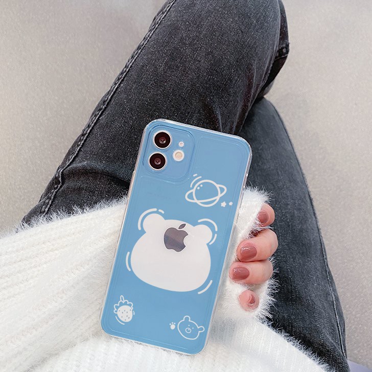 Ốp lưng iphone trong cạnh vuông BVC gấu 6plus/6s/6splus/7/7plus/8/8plus/x/xr/xs/11/12/pro/max/plus/promax-Awifi A3-15 | BigBuy360 - bigbuy360.vn