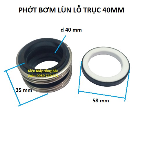 Phớt bơm nước lò xo lùn trục 40mm