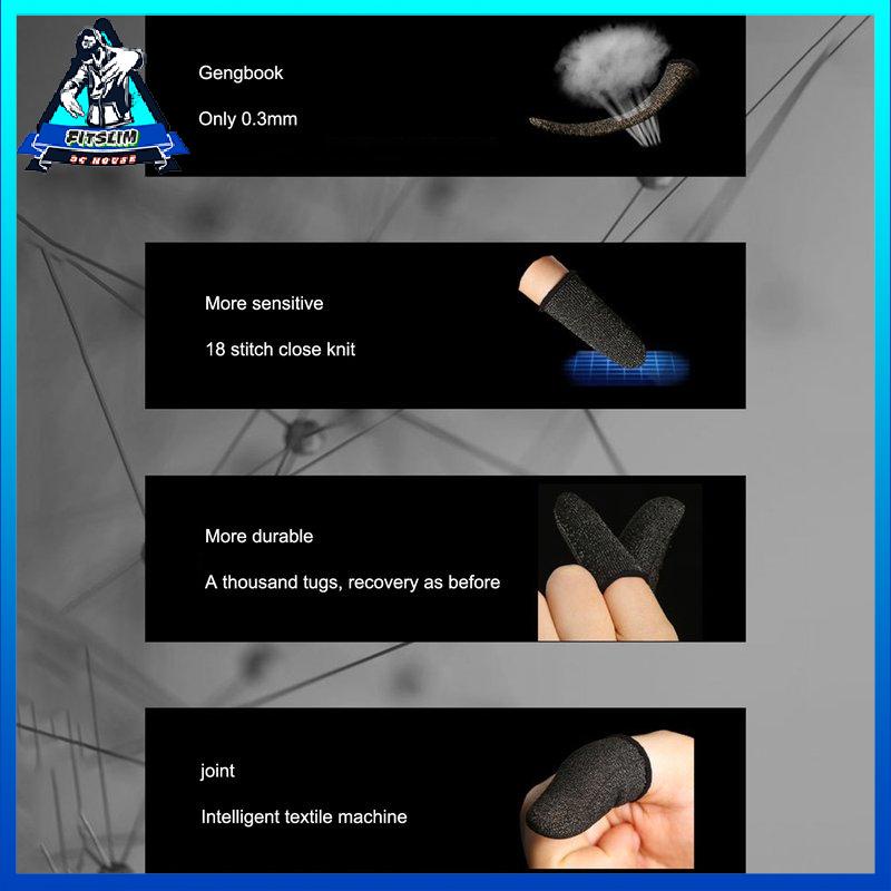 [Fitslim] Finger Cots Anti-slip Gaming Finger Cots 18-needle Copper High Sensitivity