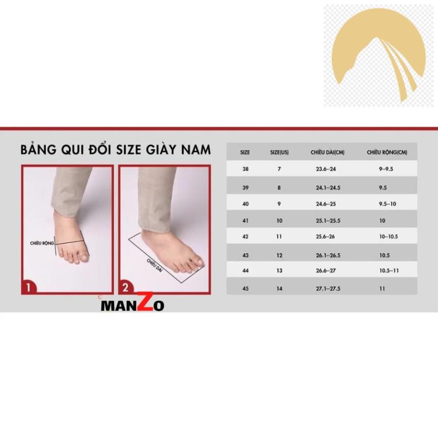 Giày da nam cao cấp nhất MANZO – giày da bò dập vân cá sấu cực chất - bảo hành 12 tháng – GT 114
