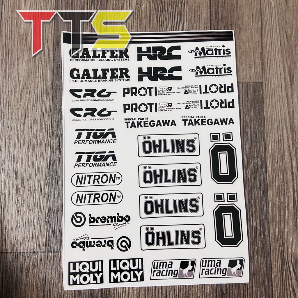 Bộ tem Decal logo nhiều chủ đề dán trang trí xe máy, nón bảo hiểm chất liệu nhựa PVC chống nước