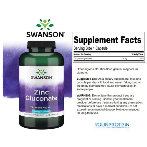 (SWANSON) Viên Bổ Sung Kẽm Zinc Swanson 50mg | BigBuy360 - bigbuy360.vn