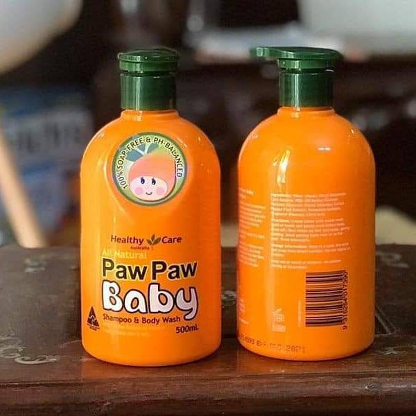 healthy care all natural paw paw baby shampoo wash 500ml