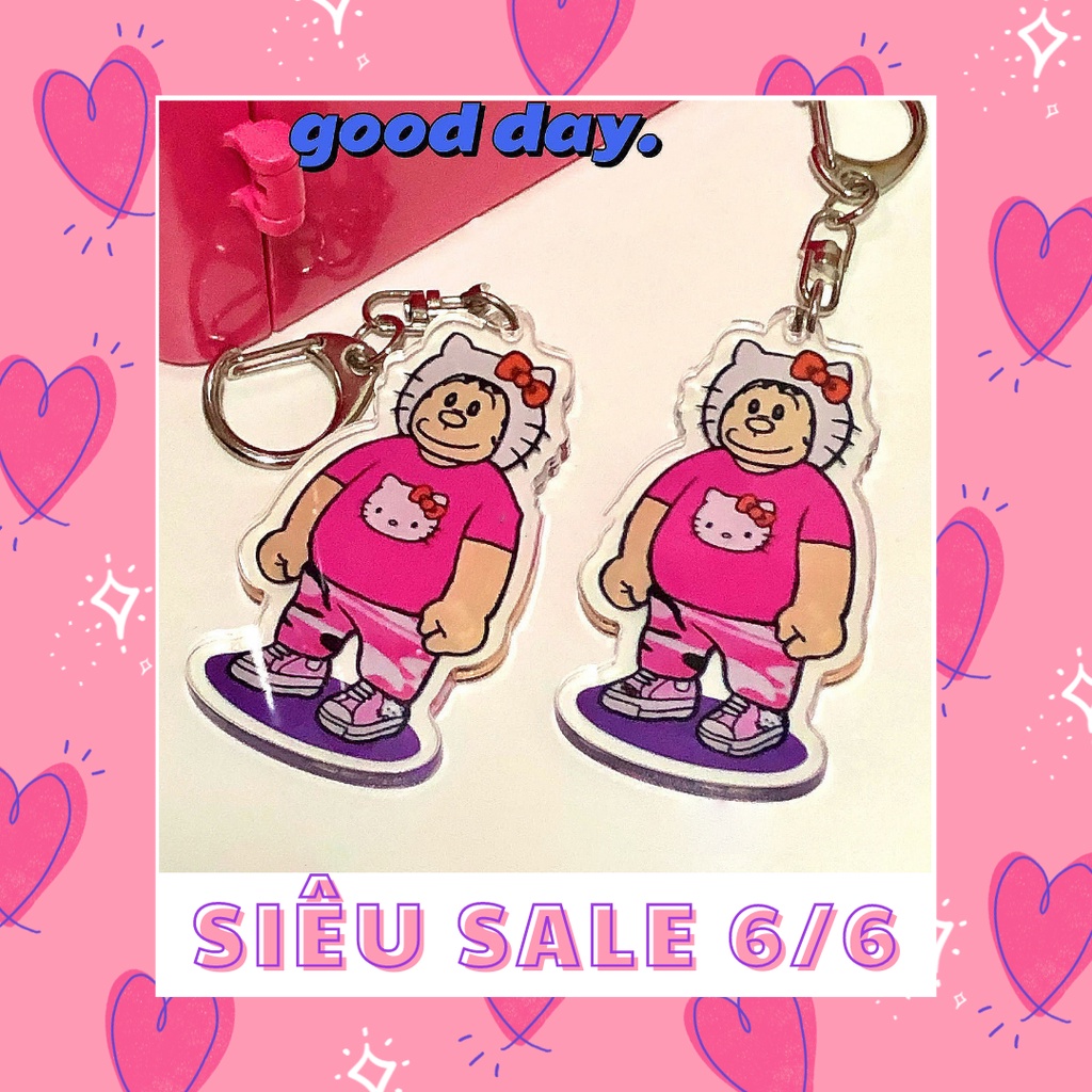 Móc khóa chaien tín đồ hello kitty đôi bạn thân anime,Móc khóa Chaien fan cuồng hello kitty cute treo ba lô dễ thương