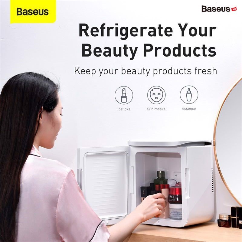 Tủ mát đựng mỹ phẩm Baseus Igloo Mini (6L, 220V, làm mát và giữ ấm)