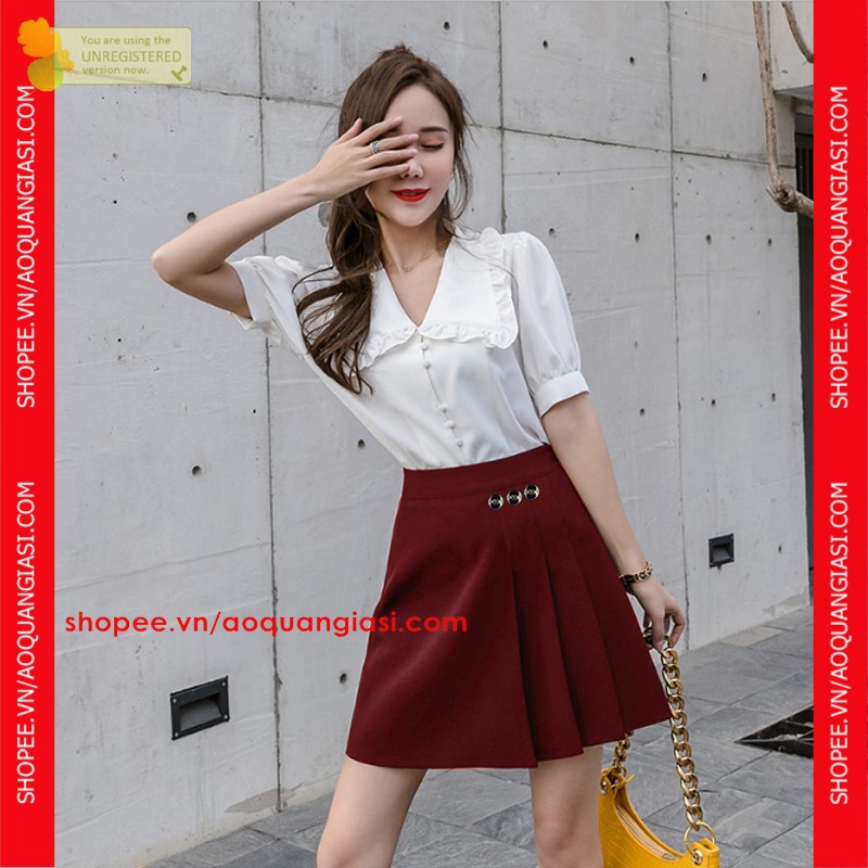 Quần Giả Váy Vạt Xéo Phối 3 Nút mt1068 cực xinh Aoquangiasi.com, kiểu dáng mới lạ