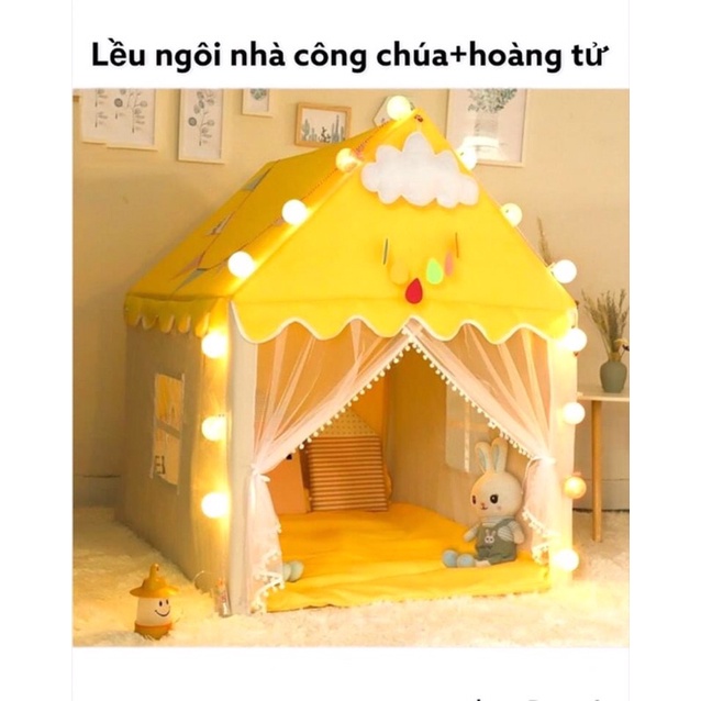 Lều vải cho bé, lều công chúa cho bé gái bé trai phong cách Hàn Quốc (Không Kèm Đèn Cầu + Thảm Chơi)