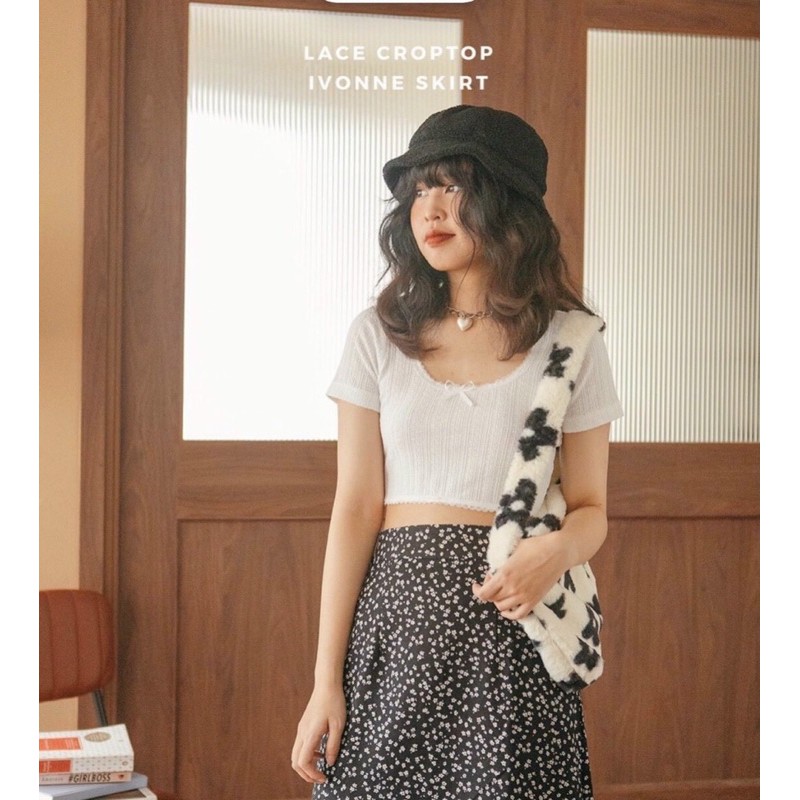 SET ÁO CROP VÀ CHÂN VÁY HOA MIDI | BigBuy360 - bigbuy360.vn