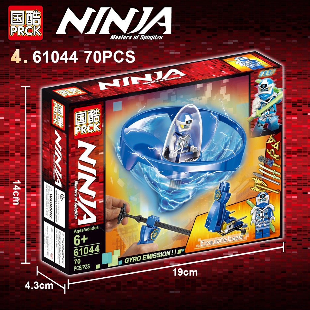 Đồ chơi lắp ráp non lego Ninjago con quay lốc xoáy season 12 phần PRCK 61044 Ninja Kai Cole Lloyd Jay Nya trọn bộ