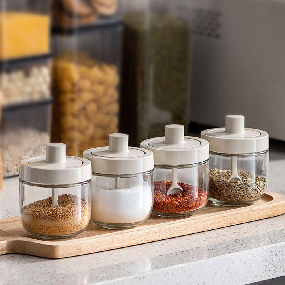 Hũ Đựng Gia Vị Bằng Nhựa Mặt Kính Dành Cho Nhà Bếp