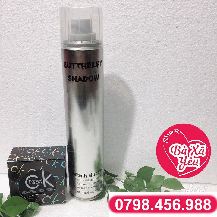 Keo Xịt Tóc Butterfly Shadow 600ml + Sáp vuốt tóc - BX2138